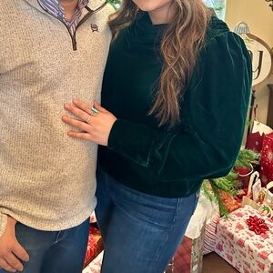 Elegant Velvet Green Top